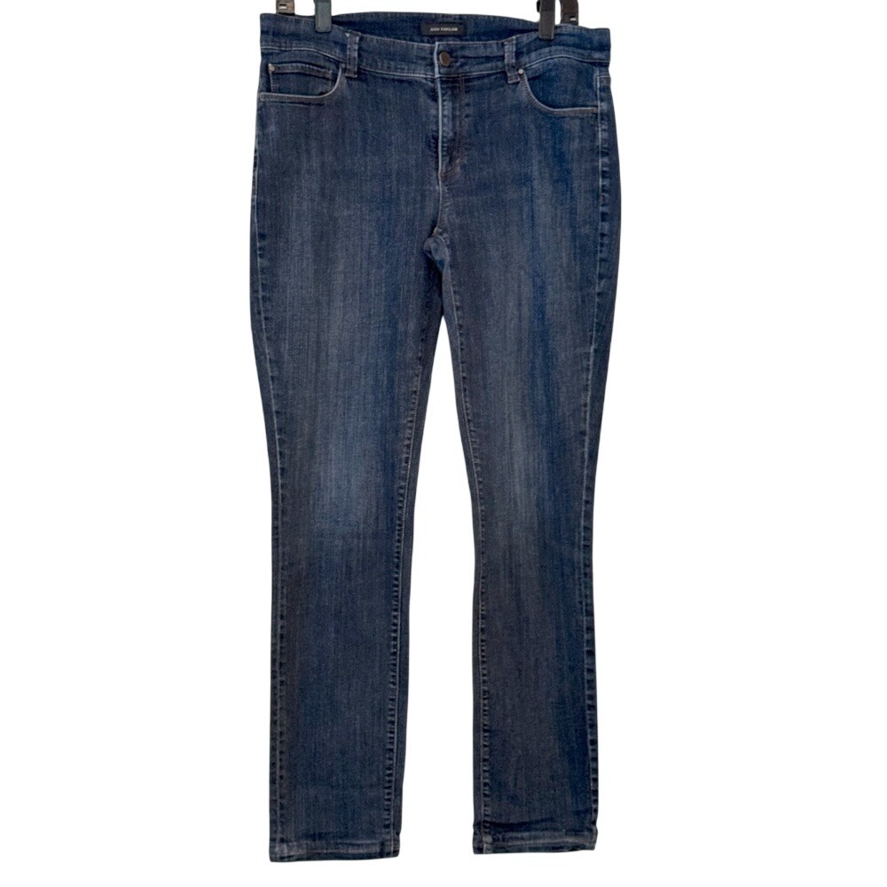 Ann Taylor The Skinny Modern Fit Jeans Dark‎ Wash Blue Denim 12 347406